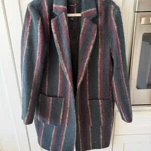 Striped Women's Peacoat